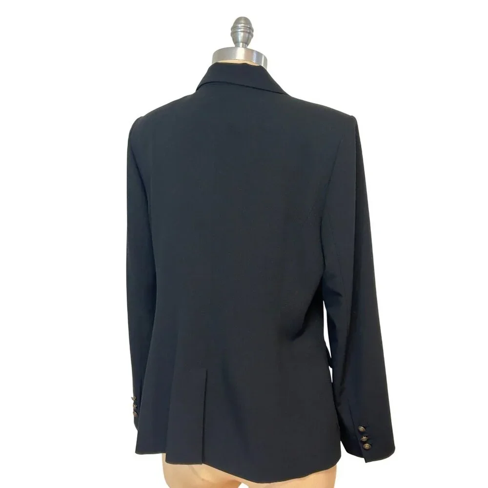 CAbi #725 One-Button Black Suit Coat Blazer with Printed Lining Size 10 - Picture 3 of 5